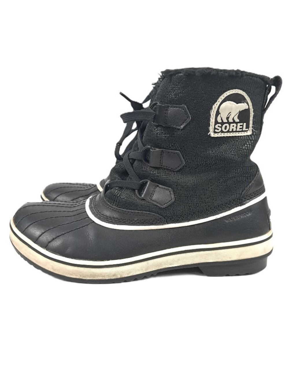 Sorel Tivoli Winter Boots Women 9 Black Lace Up Waterproof Lined Snow 1631-010